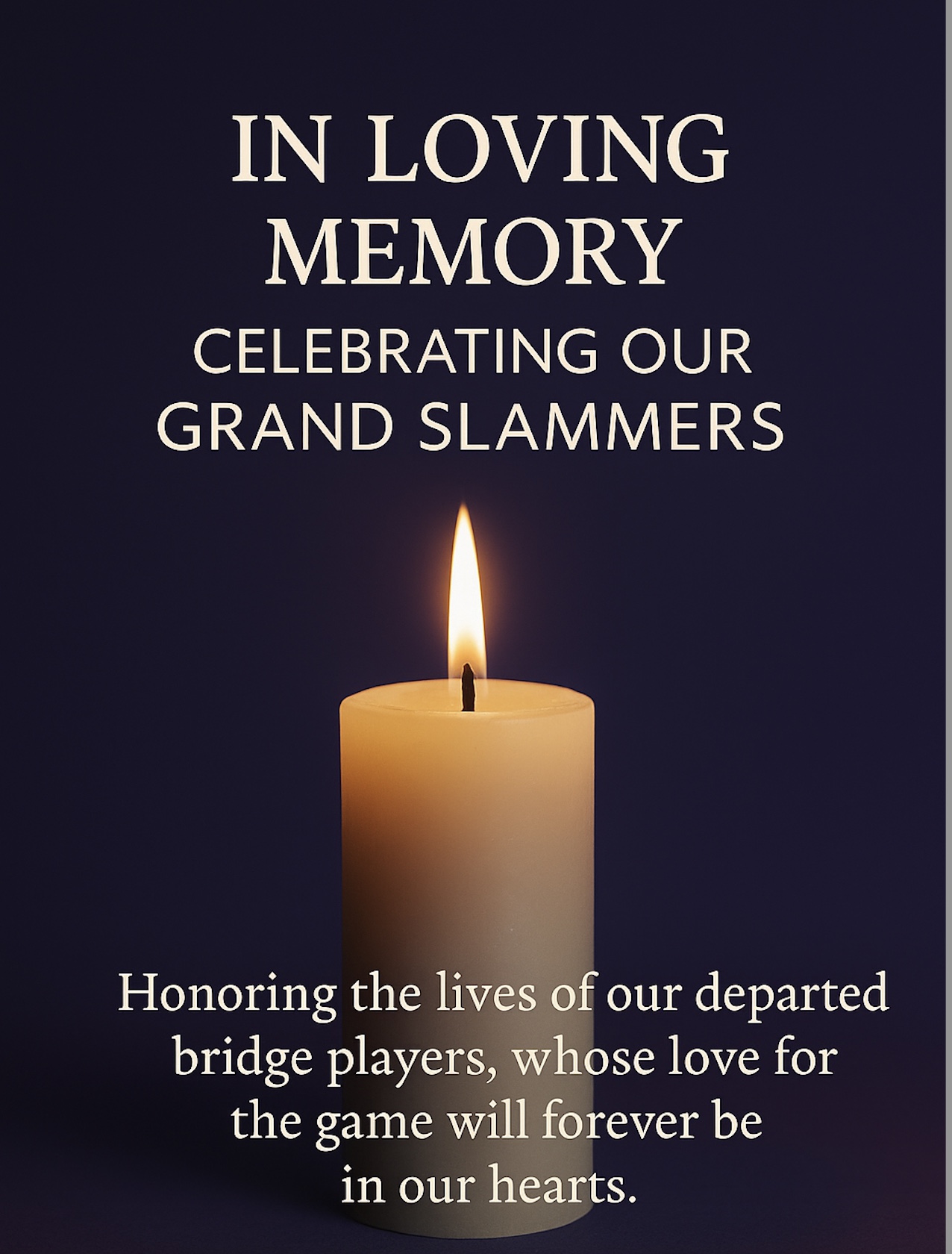 In loving memory – Grand Slammers candle